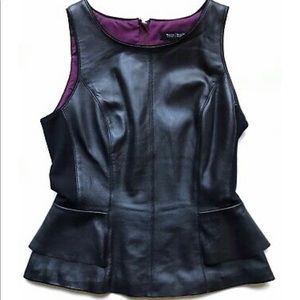 WHBM Leather Sleeveless Top
